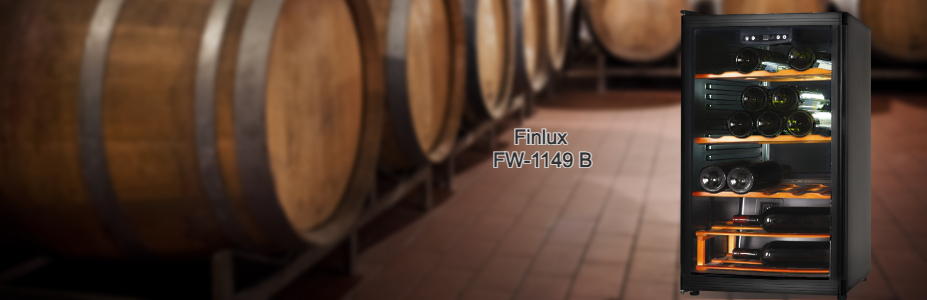 Vitrina de vinuri Finlux FW-1149 B, capacitate de 48 sticle