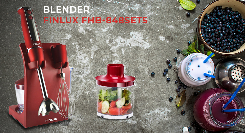 Blender Finlux FHB-848SET5, Rosu, 800 W